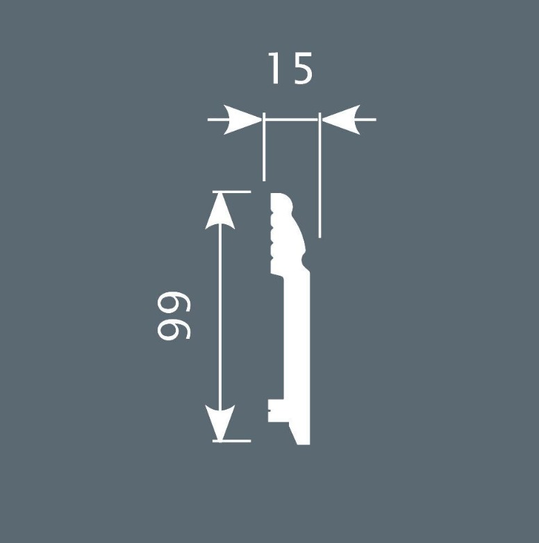 Напольный плинтус Cosca PX 027, 99х15